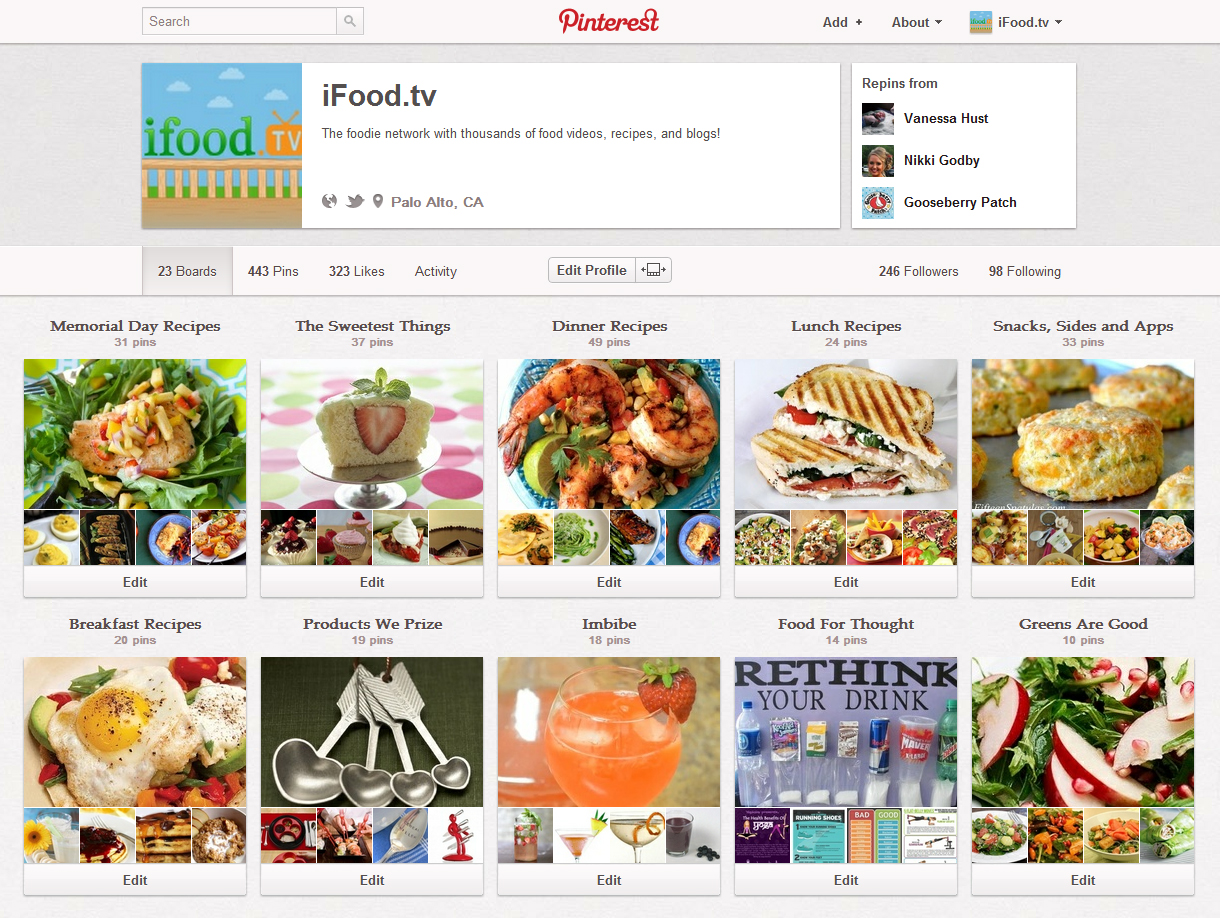 iFood.tv Pinboards