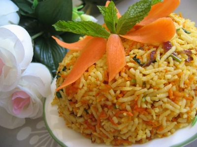 Carrot Rice With Cashew Nuts Carrot Rice With Cashew Nuts picture