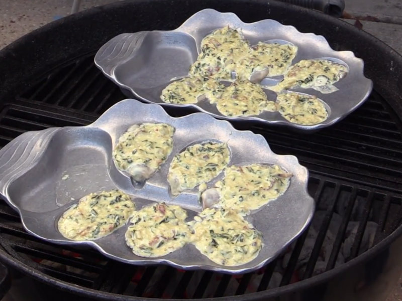 Rus's Charbroiled Oysters The Oyster Bed Recipe Video by Smoky.Ribs