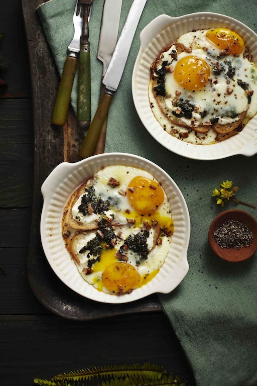 Baked Eggs with Basil-Mint Pesto Baked Eggs with Basil-Mint Pesto picture