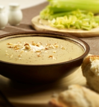 Celery Soup with Walnuts and Crème Fraîche by Johnnie Mountain Celery Soup with Walnuts and Crème Fraîche by Johnnie Mountain picture