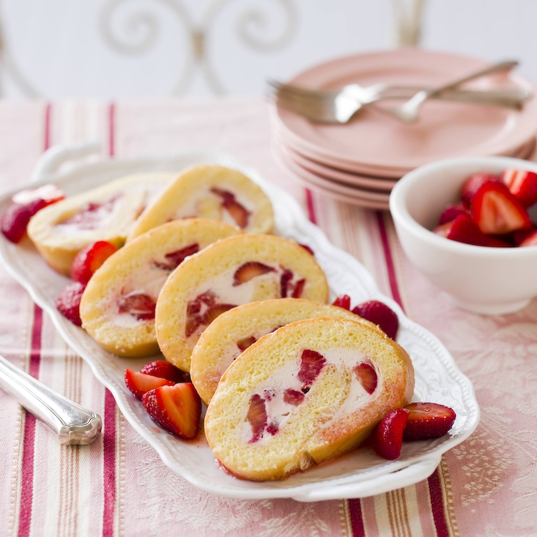 Strawberries & Cream Cake Roll Strawberries & Cream Cake Roll picture