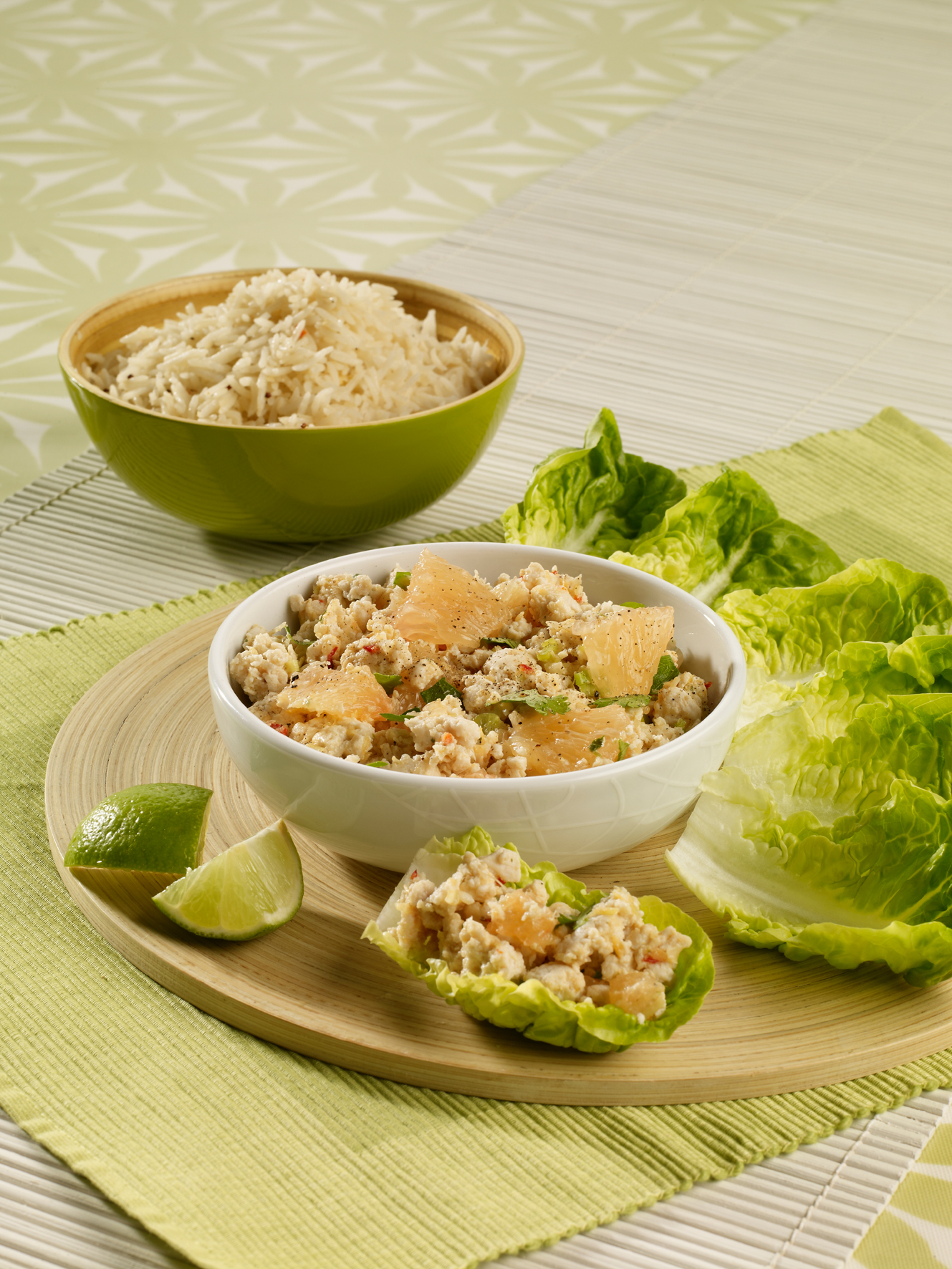 Minced chicken salad with coriander, lemongrass and pink grapefruit Minced chicken salad with coriander, lemongrass and pink grapefruit picture