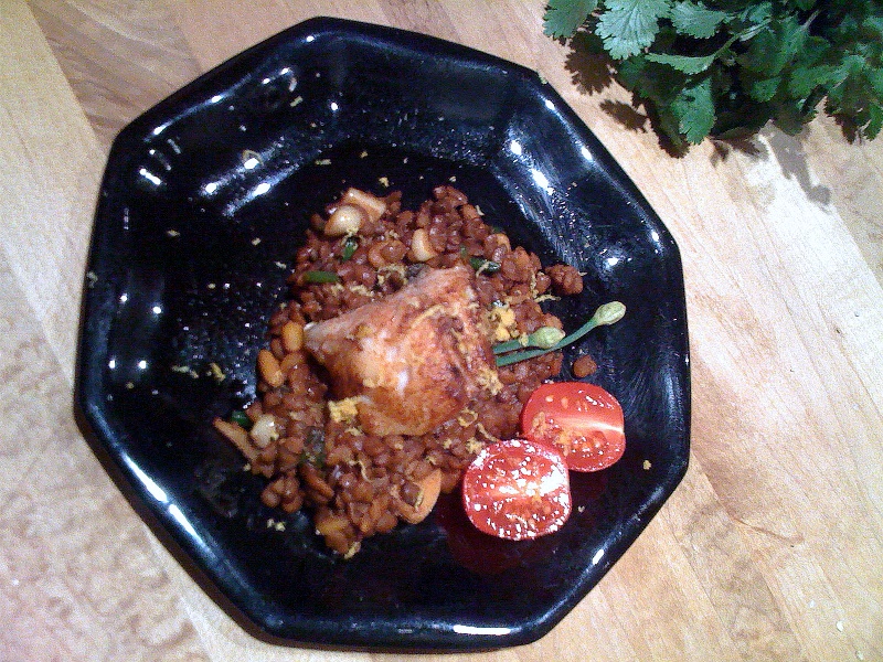 Moroccan style White Bass on Konkani Lentils (kulith) Moroccan style White Bass on Konkani Lentils (kulith) picture