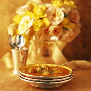 Roasted Tomato Soup with Tiny Meatballs and Rice Roasted Tomato Soup with Tiny Meatballs and Rice picture