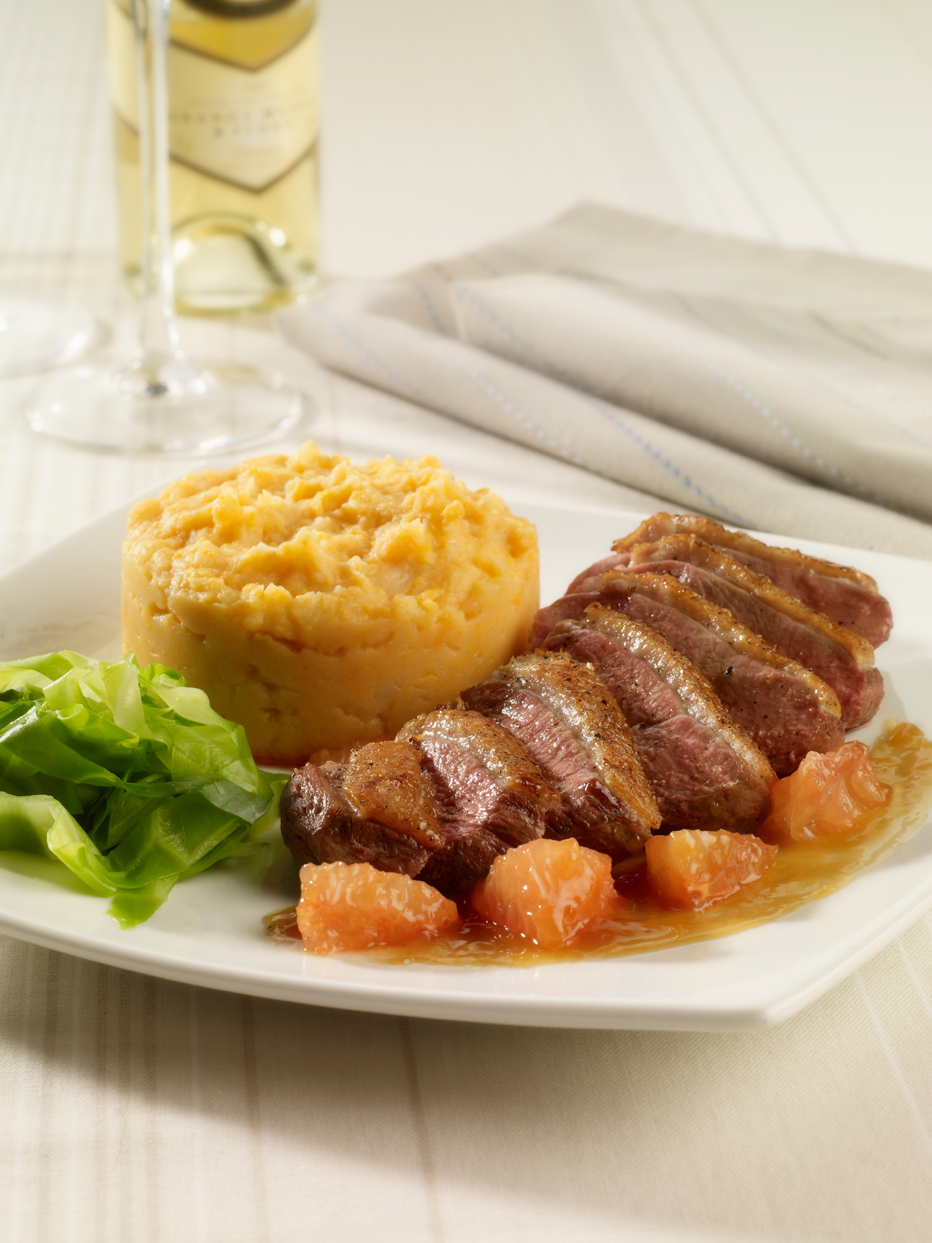 Roasted duck with sweet wine and grapefruit sauce Roasted duck with sweet wine and grapefruit sauce picture