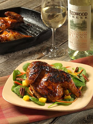 Wine-Tamarind Glazed Cornish Hens with Tropical Salad Wine-Tamarind Glazed Cornish Hens with Tropical Salad picture