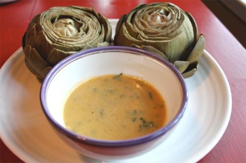 Artichokes With Garlic Saffron Sauce Artichokes With Garlic Saffron Sauce picture
