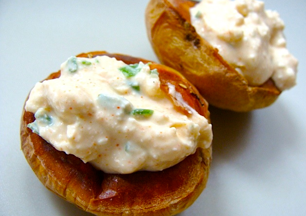Baked Potato with Yogurt Topping Baked Potato with Yogurt Topping picture