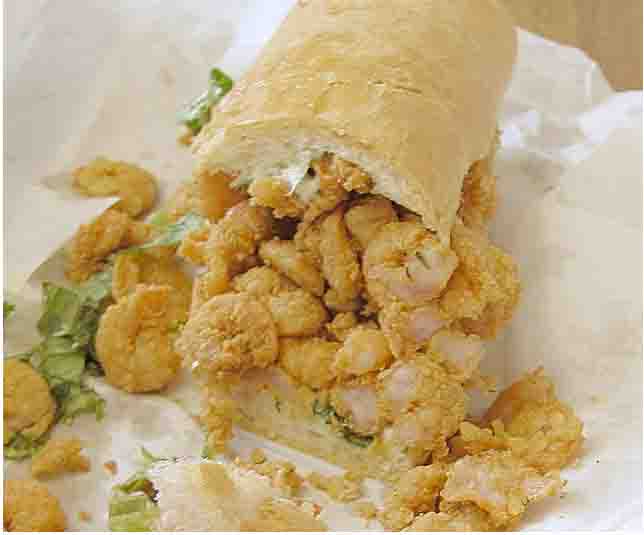 Blackened Alaska Salmon Po Boy Sandwich Blackened Alaska Salmon Po Boy Sandwich picture