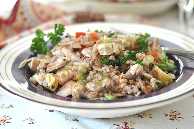 Brown Rice and Chicken Salad with Wine Dressing Brown Rice and Chicken Salad with Wine Dressing picture