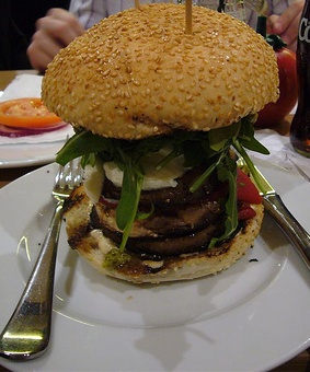 Portobello Mushroom Super Bowl Burger Portobello Mushroom Super Bowl Burger picture