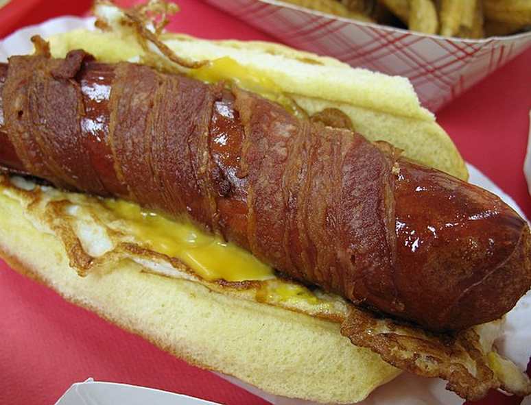 Cheese And Bacon Franks Cheese And Bacon Franks picture