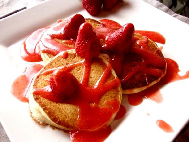 Cheese Pancakes With Strawberries Cheese Pancakes With Strawberries picture