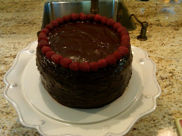 Chocolate Ganache Cake with Raspberries Chocolate Ganache Cake with Raspberries picture