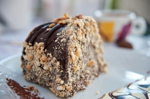 Coffee Caramel Mousse With Pecan Praline Coffee Caramel Mousse With Pecan Praline picture