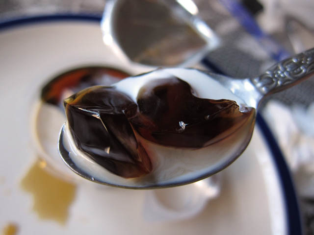 Coffee Jelly with Custard Sauce Coffee Jelly with Custard Sauce picture