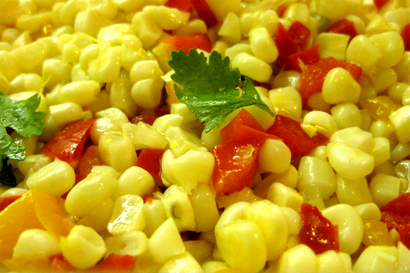 Corn And Red Peppers With Basil Corn And Red Peppers With Basil picture