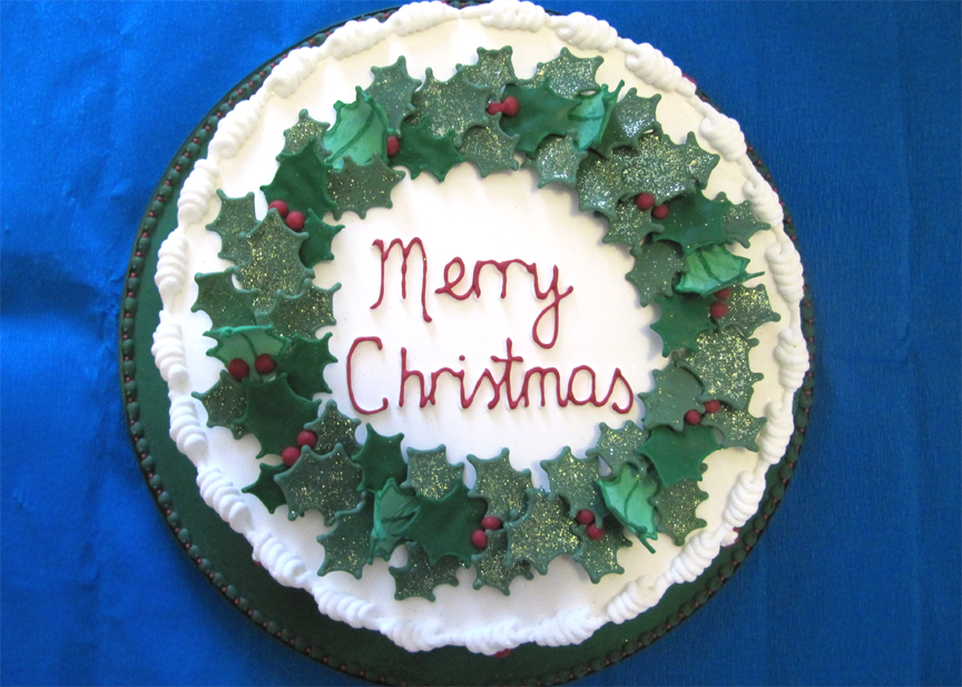 Decorated Christmas Cake Decorated Christmas Cake picture