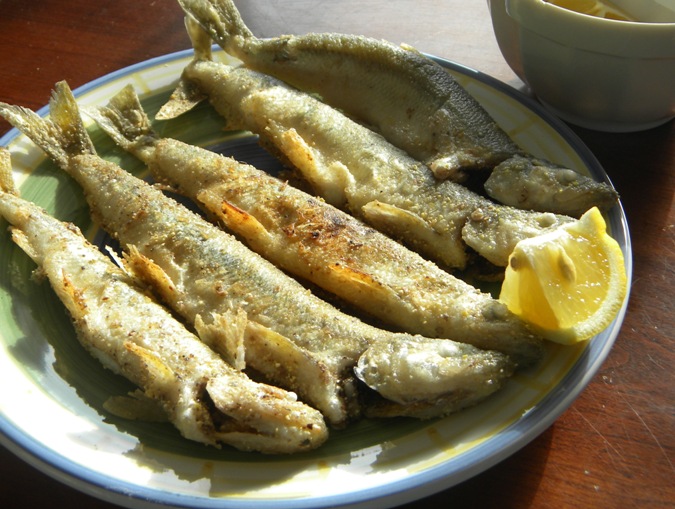 Pan-Fried Cornmeal-Coated Maine Smelts Pan-Fried Cornmeal-Coated Maine Smelts picture