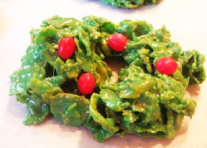 Edible Holiday Cornflake Wreaths Edible Holiday Cornflake Wreaths picture