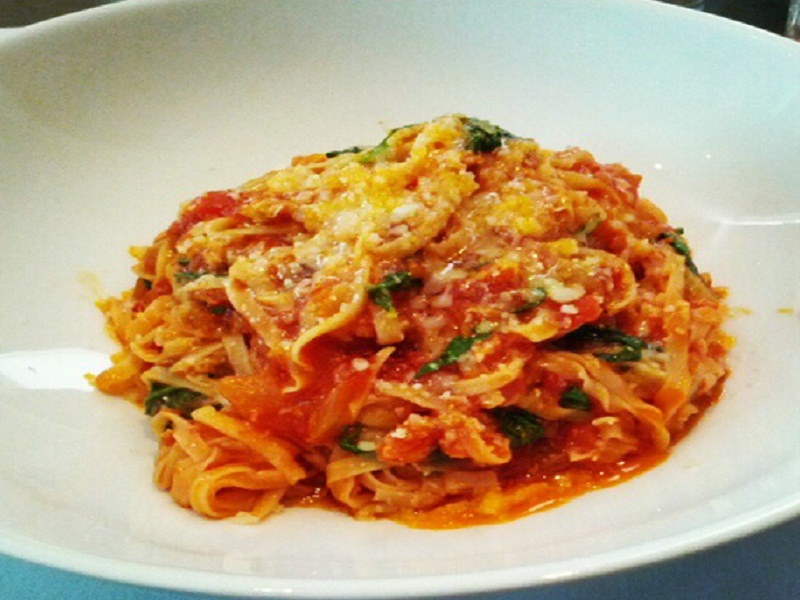 Fettuccine with Cheese, Tomatoes and Italian Sausage Fettuccine with Cheese, Tomatoes and Italian Sausage picture