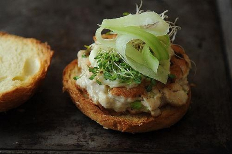 Fresh Fish Burger On Ciabatta Fresh Fish Burger On Ciabatta picture