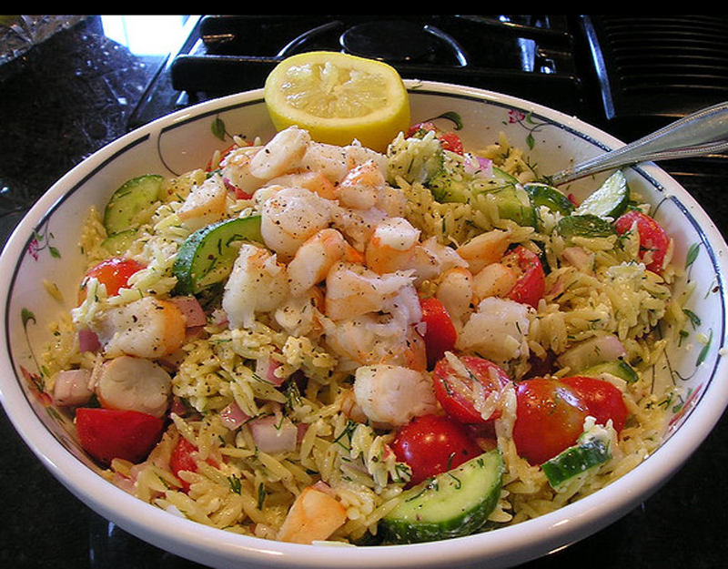 Greek Orzo Salad with Feta and Shrimp Greek Orzo Salad with Feta and Shrimp picture