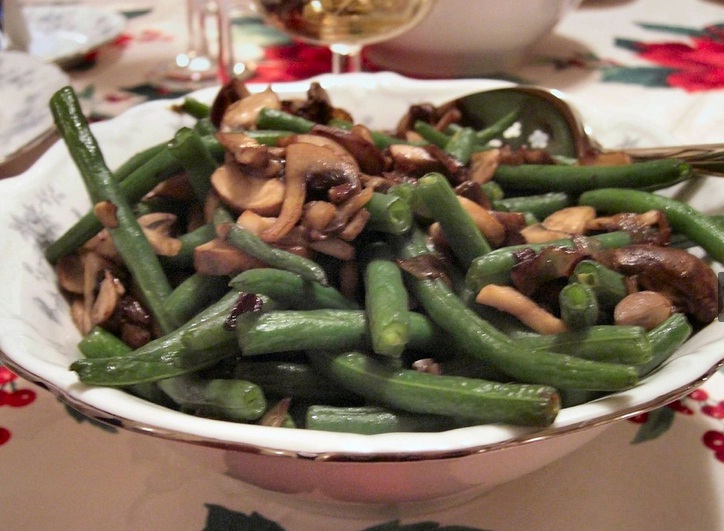 Hot Green Bean and Mushroom Salad Hot Green Bean and Mushroom Salad picture