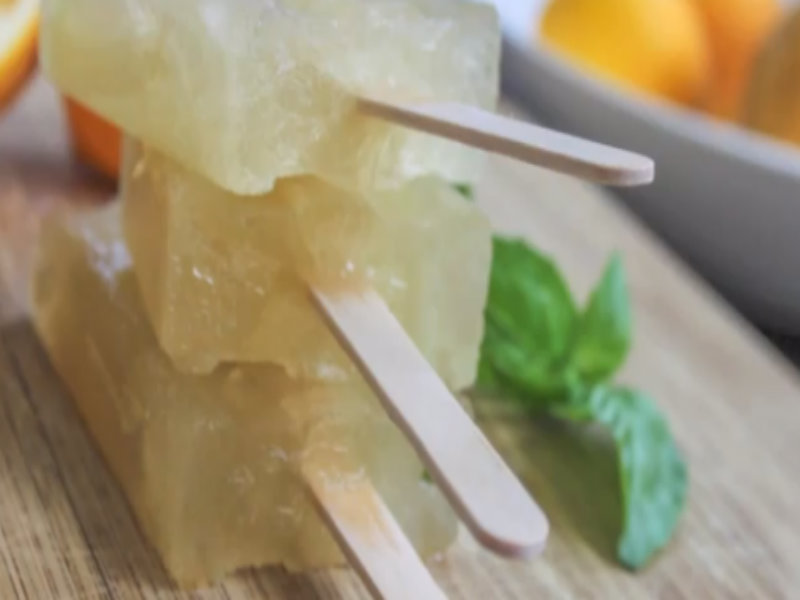 Green Tea, Basil and Meyer Lemon Popsicle Green Tea, Basil and Meyer Lemon Popsicle picture