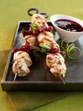 Grilled Chicken & Hibiscus Skewers with Sassy Ginger Dipping Sauce Grilled Chicken & Hibiscus Skewers with Sassy Ginger Dipping Sauce picture