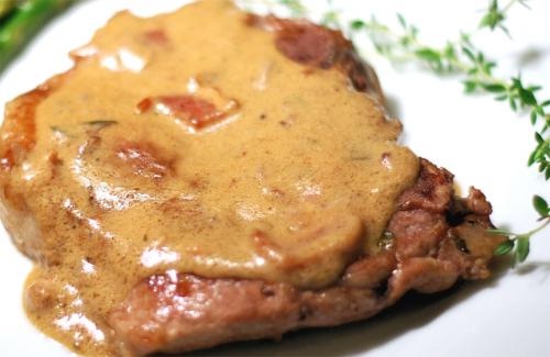 Hamburger Steaks with Mustard Sauce Hamburger Steaks with Mustard Sauce picture