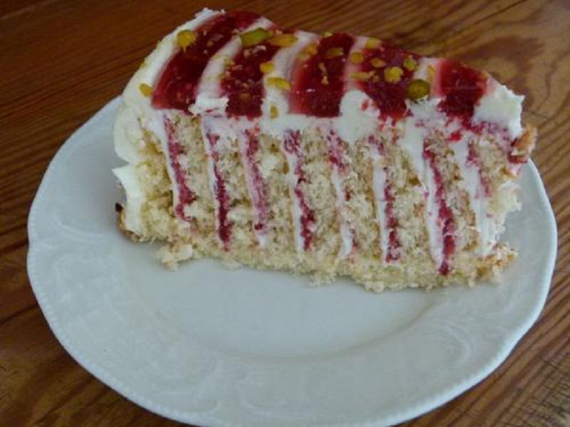 Hazelnut Torte with Fresh Raspberries and Cream Hazelnut Torte with Fresh Raspberries and Cream picture