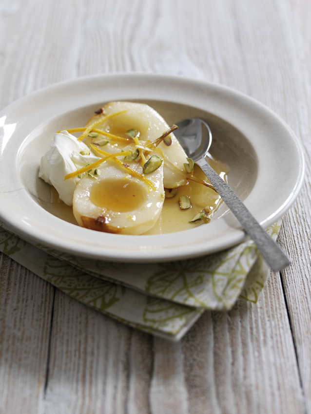 Honey-Roast Pears With Orange-Blossom And Yoghurt Honey-Roast Pears With Orange-Blossom And Yoghurt picture