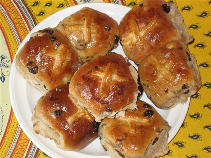Fruit Filled Hot Cross Buns Fruit Filled Hot Cross Buns picture