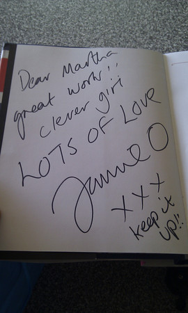 Martha Payne's biggest fan, perhaps, is Jamie Oliver, who sent her a personal message. Martha Payne 4