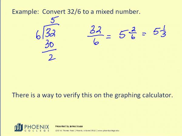 convert an improper fraction to mixed number and a mixed number ...