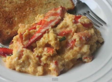 Lobster and scrambled eggs