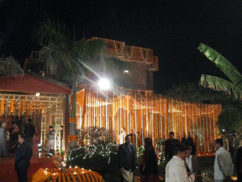 Indian Wedding Decoration Flower Arrangement and Guests