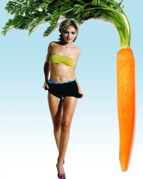 Hollywood diva Cameron Diaz exemplifies the perfect carrot shaped body