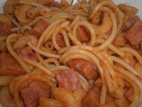 Spaghetti with Spam Meat
