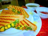 High Fiber Grilled Corn Spinach Sandwich 