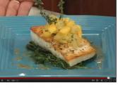 Halibut Florentine With Mango Salsa
