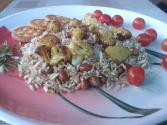 Pressed Rice Mixture With Salted Cherry Tomatoes