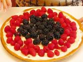 Berry Fruit Pizza With Blackberry And Raspberry For 4th July