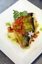 Sea Bream With Fennel, Dried Tomatoes And  Garden Flower Virgin Sauce