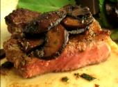 New York Strip Steaks With Warm Caramelized Mushroom Salad