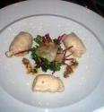 Mille Feuille Of Baby Rocket And Beetroot In Fresh Orange Vinaigrate