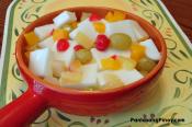 Almond Jelly With Fruit Cocktail