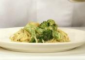 Garlic Shrimp Broccoli Angel Hair Pasta In White Cream Sauce